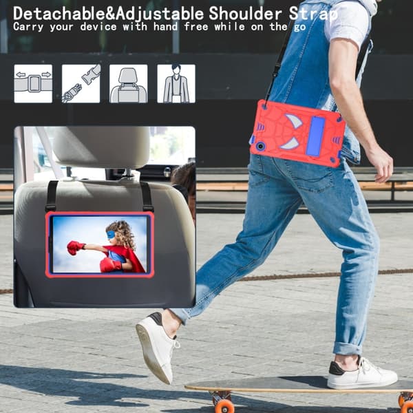 Spider Hybrid Silikondeksel for Samsung Galaxy Tab A9[JUN] Röd Blå
