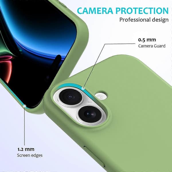Lysegrønt flytende silikondeksel for iPhone 17 - Støtsikkert[JUN] Mint Green Light green