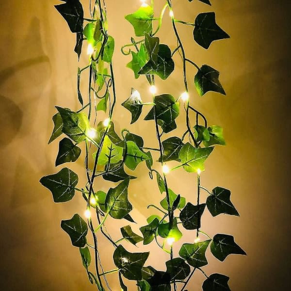 Fairy Lights With Leaves, 20/100 LEDs Ivy Flower Garland Fai