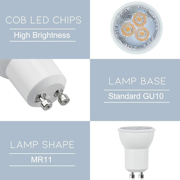 10-pakke LED GU10-lamper, GU10 LED-lamper, 7 W kald hvit (tilsvarer 50 W halogen), energisparende lampe, stråle 600 lm 120° ikke-dimbar.