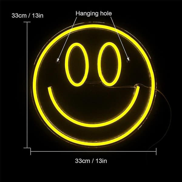 Smiley Face LED Neonskilt - USB-drevet natlampe og rumindretning [JUN]