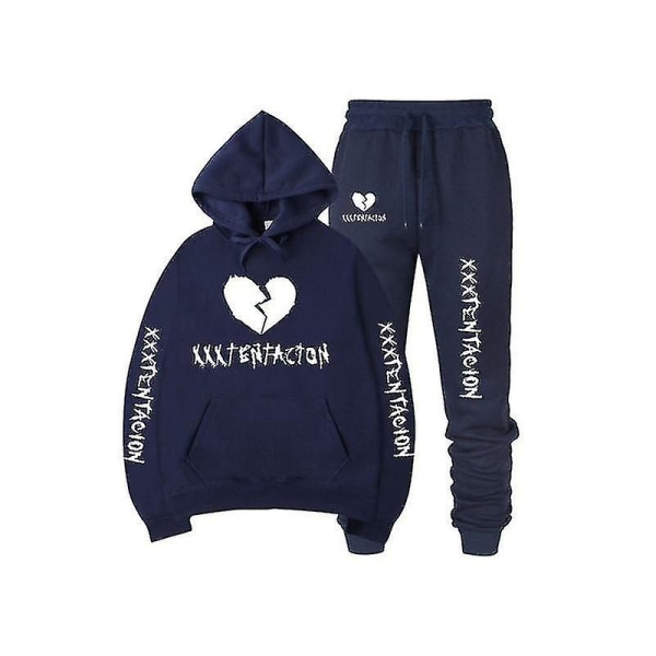 Efterår/Vinter Xxxtentacion Revenge Kill Hip Hop Hoodie Sweatshirts & Joggingbukser Mænd Todelt Sæt Hættetrøje Kostume Fløjl Shry