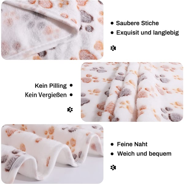 Koirapeitto Kissanpeitto Pestävä ja pörröinen 3-pakkaus Pehmeä lämmin fleece-lemmikkieläinpeitto Pienille keskikokoisille koirille Kissat Lemmikkieläinpeitto Nukkumatto Sängille Sohvalle Tassu