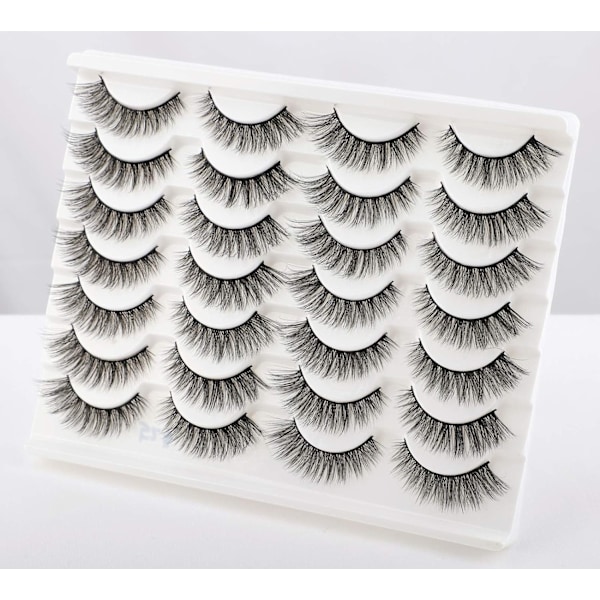 Fransar Lösögonfransar Cat Eyes Wispy Naturliga Faux Mink Fransar 14 Par Pack Lätt Volym Korta Falska Ögonfransar Multipack