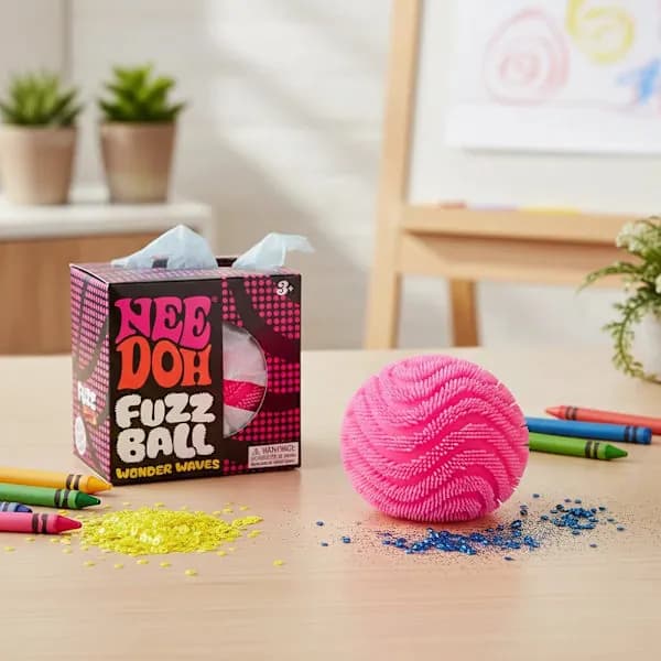1 NeeDoh klembar stressaflastende legetøj med pigget bold, langsom genopretning sensorisk kompression, blå