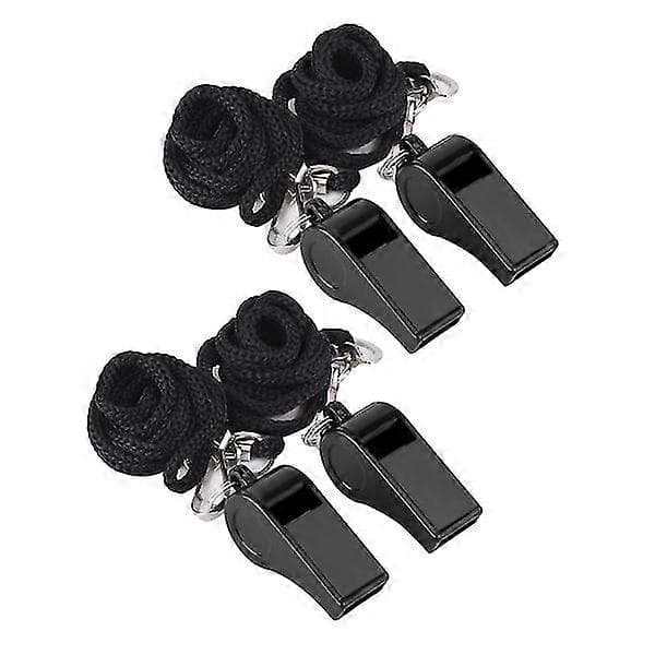 4-pack Visselpipor med Snodd - Säkerhetsvisselpipor för Sport [JUN]
