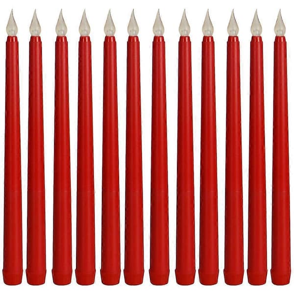 12 LED Taper Flameless Candles with Flickering Flame Effect