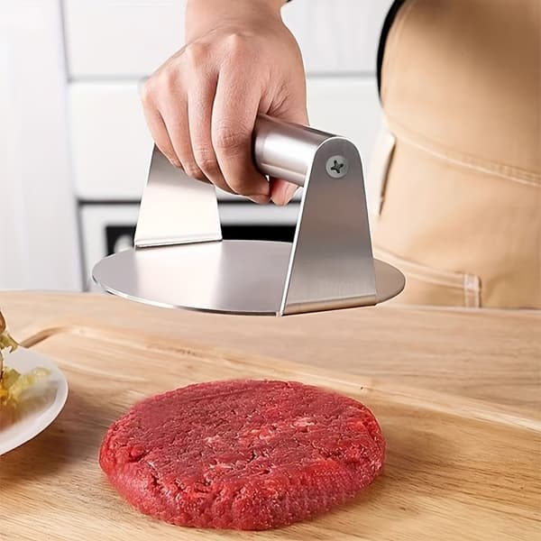 Burgerpresseform i rustfrit stål til bøffer og grillning Large Silvery