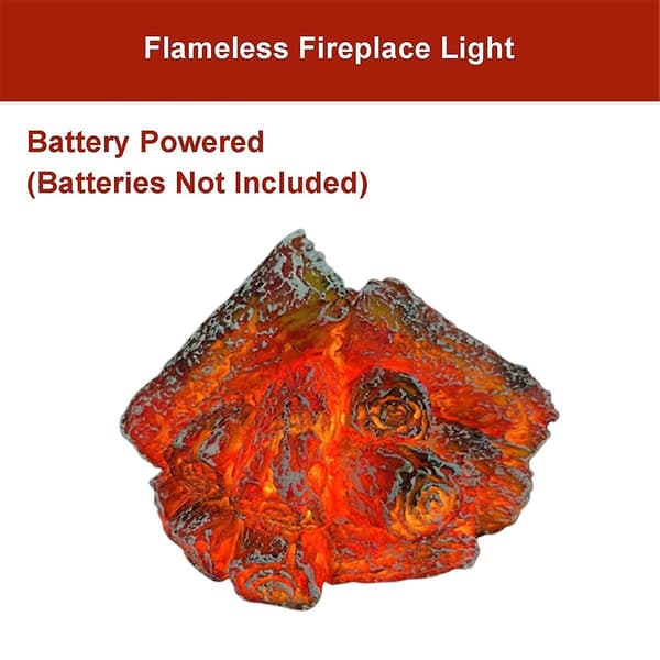Flammeeffekt LED Peislys med Realistisk Vedkubbe