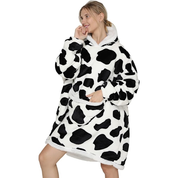 Oversized hættetrøje med fleece til kvinder, tyk fleece med ærmepose, superblød varm hyggelig bærbar hættetrøje one size fits all - gave til mor