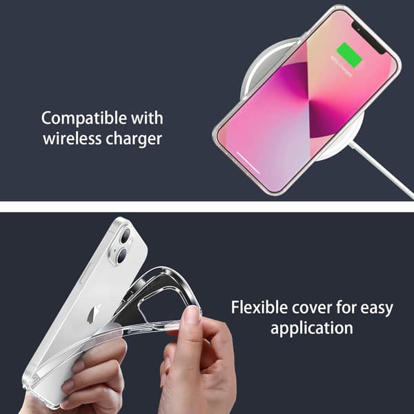 Slankt, klart, stødabsorberende, blødt etui til iPhone 13 - Kompatibelt med iPhone 13[JUN]