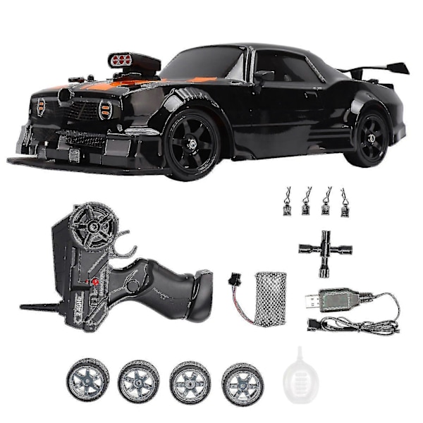 16a04 1/16 RC Driftbil Simulerad 4-hjulsdrift med LED-ljus RC-leksaksbil för barn över 6 år