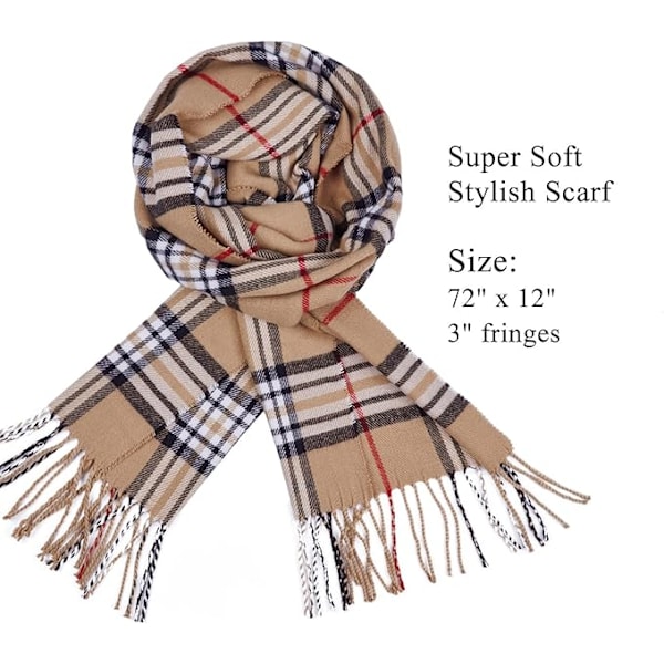 Sjal til Mænd og Kvinder - Tartan Sjal Vinter Sjal Efterår Blødt Klassisk Varmt