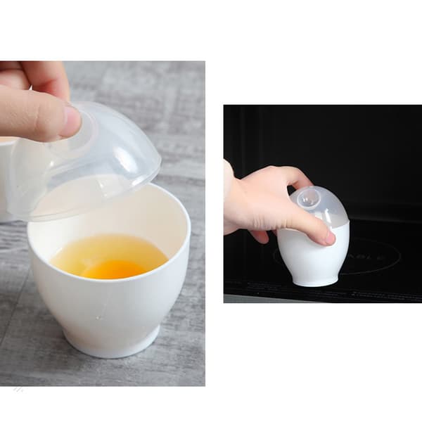 2-pakning Mikrobølgeovn Eggkokere med Dampkopp [JUN] onesize