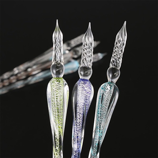 2 stk. Dip Pen Glass Dryppfontene Pennor
