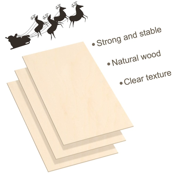 10 stk Balsa treplater, treplywood hobby trebrett for DIY håndverk tremodell (150 X 150 X 1,5 mm)