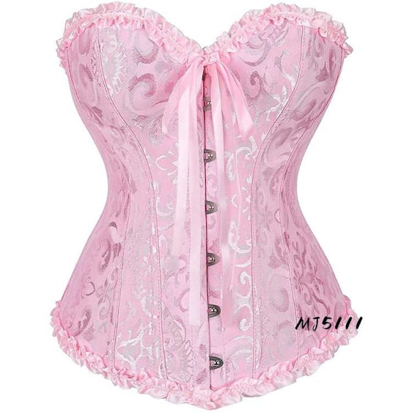 Europeisk og amerikansk palass bryllupskjole sexy midjebånd magebindende vest midjebånd korsett MJ51 rosa pink XXXL