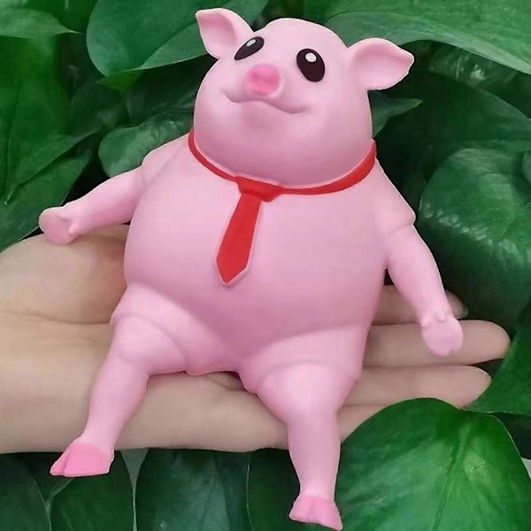 Rosa Grå Squishy Legetøj Gris Klemmelegetøj Sød Gris Mand Sensorisk Stresslegetøj Stressreducerende Legetøj til Børn og Voksne M