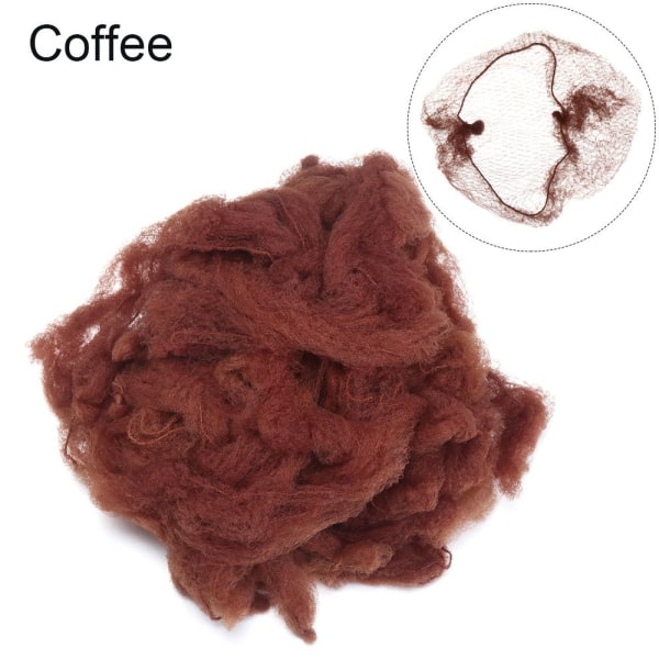 50 stk Usynlig Hårnett Fin Mesh Parykknett Ballerina Snood KAFFE coffee