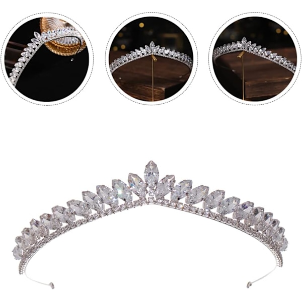 Huvudband med pärl- och kristallkrona för kvinnor: Bröllopsfest hårband flickor prinsesskostym tiara brud huvudbonad brudtärna håraccessoarer
