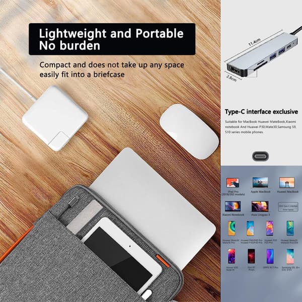 6-i-1 USB C Hub til MacBook Pro med 4K HDMI og PD[JUN]