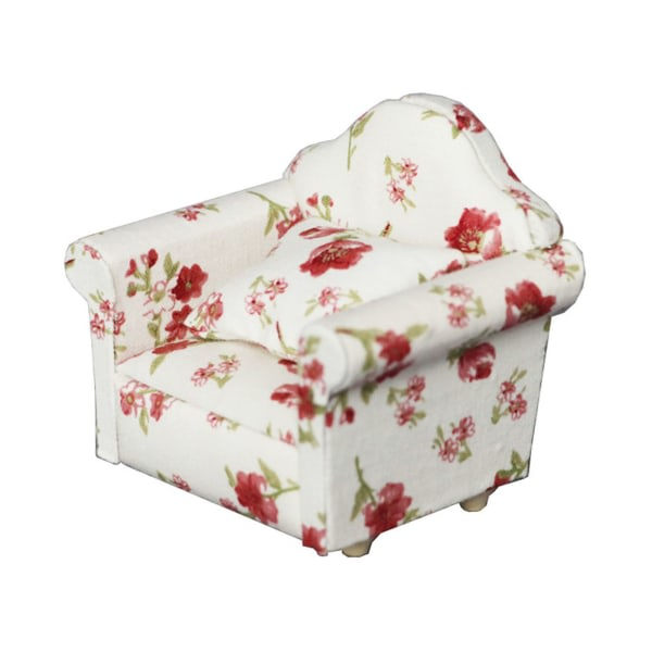 Lantlig Stil Fåtölj Minisoffa Dockhus Miniatyrsoffa och Set Träsimuleringsmöbler Flickor Favoritpresent null - 9