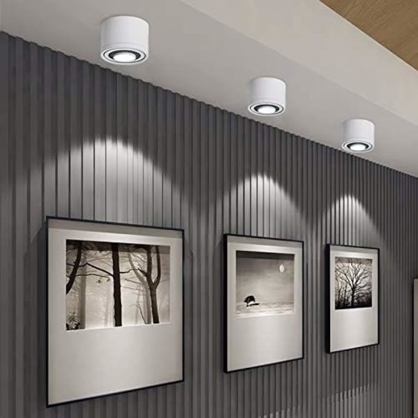 15W hvid loftslampe 1 LED-spotlights Justerbare loftslamper Moderne Spotlight Bar 360 graders drejelig til indendørs kontor stue, 4000k Aluminium
