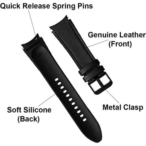 Sort - Velegnet til Samsung watch watch4 watch5 silikone rem 46