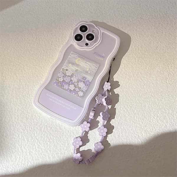 Blomsterdeksel til iPhone 11 Pro - Lilla blomsterdesign, kompatibelt med iPhone 11[JUN]