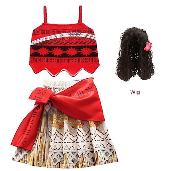Moana-mekko Lapsille Cosplay Tyttöjen Vaatteet Prinsessa Vaiana Mekko Lapsille Syntymäpäiväjuhla Asuste Ne 110 (4-5Y)