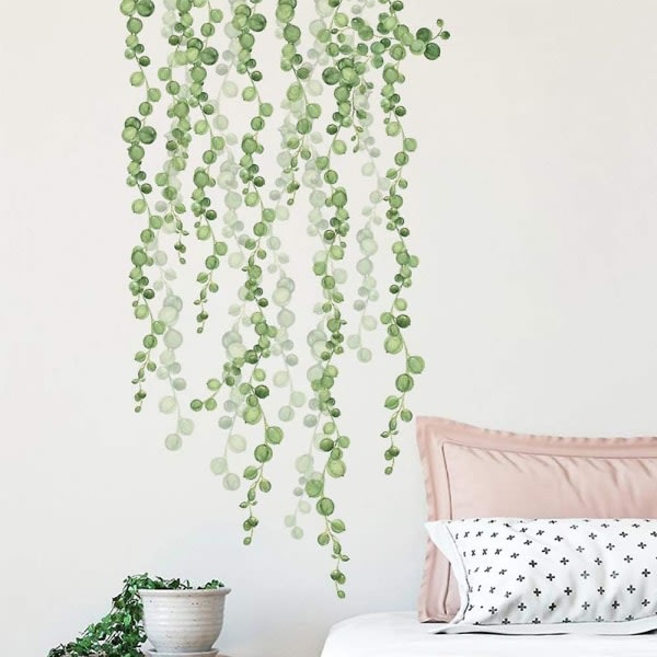 Grønne tropiske blade vægdekoration, vandtæt vægdekoration