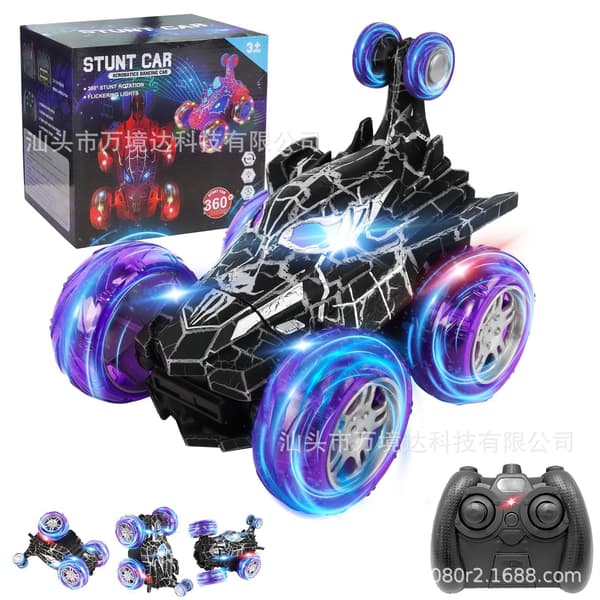 Fjernstyret Stuntbil med 360 Flips, 4WD & Lys[JUN] black