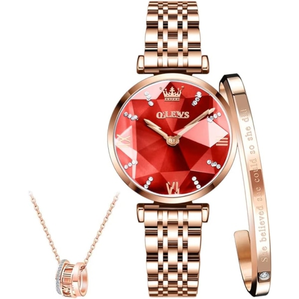 Quartz watch, watch i rostfritt stål med liten diamanturtavla