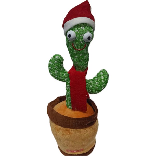 Dansende kaktus, talende legetøj, gentager det du siger, synger, danser, optager, LED (120 sange) Christmas