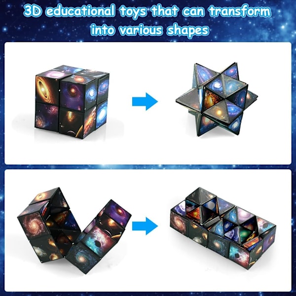 Magisk Stjerne Cube Infinity Puzzle Legetøj, 3D Hjernevrider til Børn & Voksne, Stress Relief Cube Gaveidé [JUN] Kvadrat