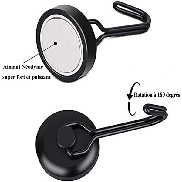 Vahva magneettinen koukku 14 kg 20D magneettinen jääkaappikoukku musta