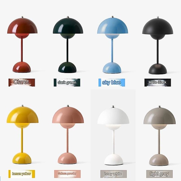 Svampblomstret Genopladelig LED-Bordlampe, Natlampe til Soveværelse, Spisebord, Enkel Moderne Dekoration af Høj Kvalitet -CH -GLS Pink