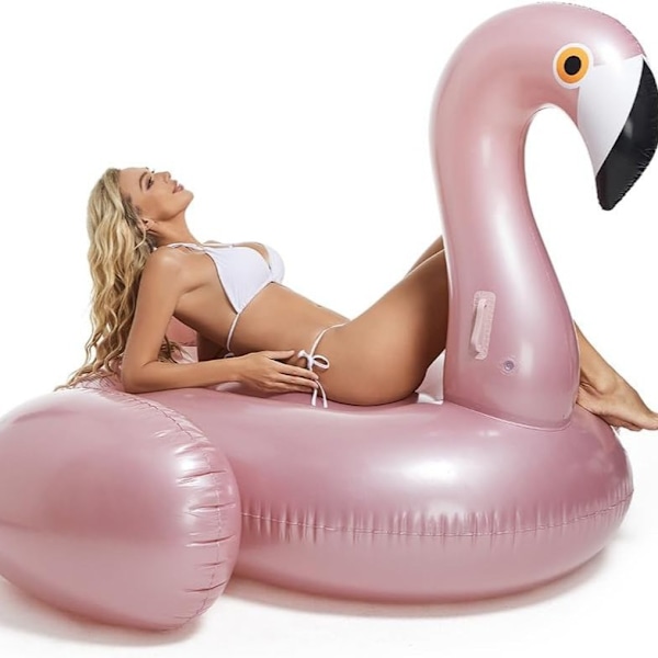 Tjock Rosa Uppblåsbar Flamingo Pool Float Lounger Stol Vattensport Ring pink Small size 150*100*120cm