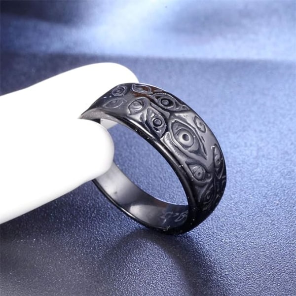 Vintage graverad Eye of God Ring i rostfritt stål för män svart ton