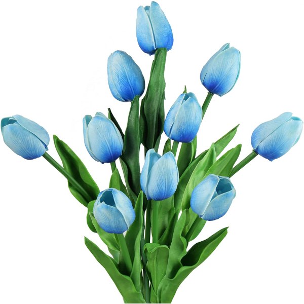 10 stammar av Real Touch Tulip Artificiella blommor bukett