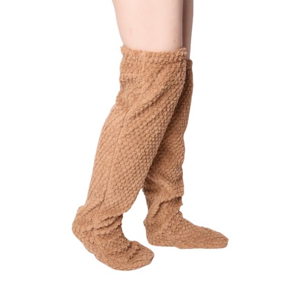 Koselige knestrømper med potedesign Merbau brown size