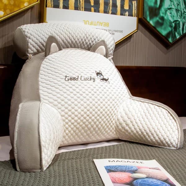 Reading Pillow with Armrests, Back Support, Reading Mat, Lumbar Support, Reading Bed, with Washable Bedspread, 705025cm, Coarse[JUN]