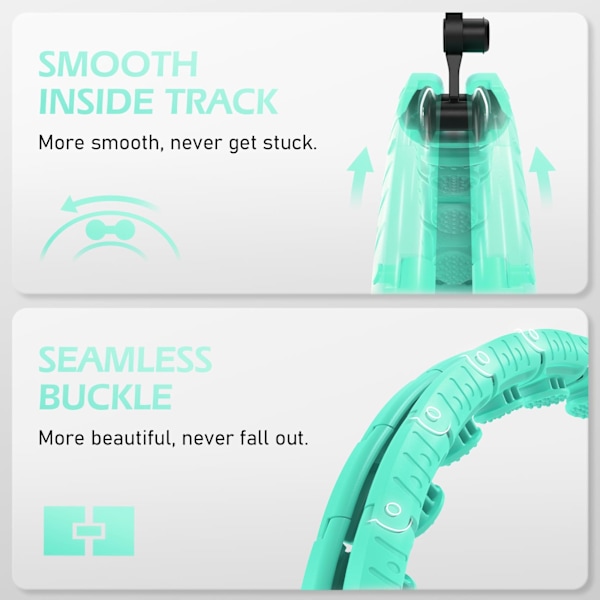 Viktvägd hulahop med 26 ledd (56 tum) for vekttap for voksne, Infinity Hoop Plus Size, smart treningsutstyr for kvinner blue