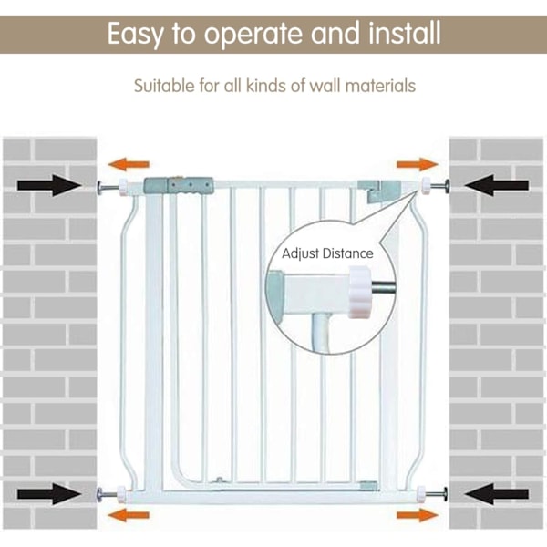 4 stk trykkbeslag for trapp- og dørgrinder Baby Gate M10 Baby Safety Gate festepinner, hvit