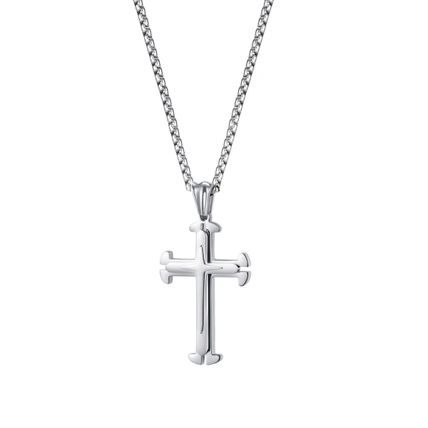 Cross halsband för män rostfritt stål kors hänge Neckla