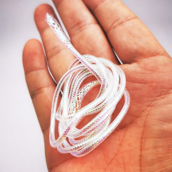 1/2/3 4M Mylar Flat Braid Hvit Perle Fluebinding 2mm 2mm 1 Pc
