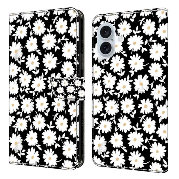 Farverigt magnetisk læder wallet case til iPhone 17[JUN] Floral Multicolor