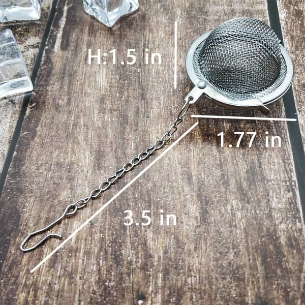 2-pakning teinfusere i rustfritt stål med finmasket nett og kjetting [JUN]
