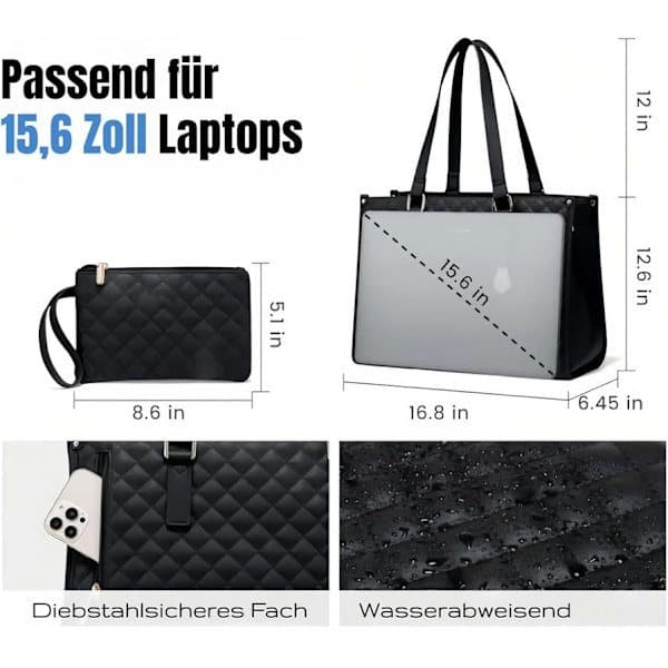 Isolerad 15,6\" Laptop & Läcksäker Kylväska för Lunch i Vit[JUN] White