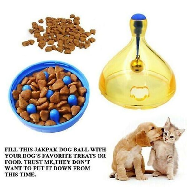 Kjæledyr Snack Ball Hund Katt Valper Øk Iq Ball Interaktiv Matdispensering, Iq Ball Hund Valp Pedagogiske Leker Morsomme Puslespill Mat Blue Large Cups